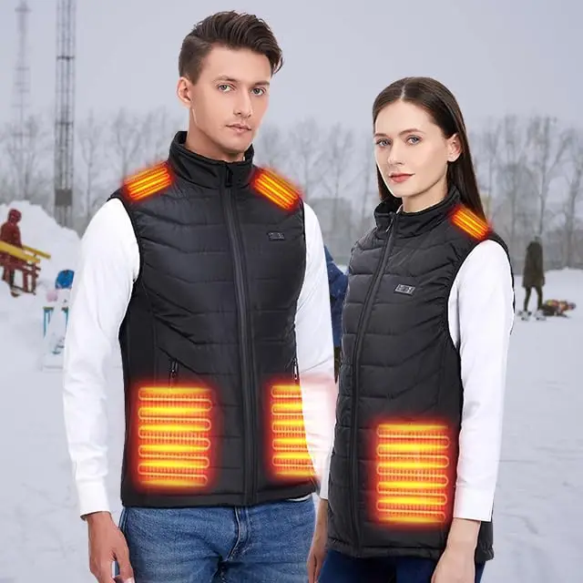 Custom Winter Electric Thermal Heated Vest USB Rechargeable Polyester Waistcoat Jacket Breathable Windproof Warm for Outdoor Use