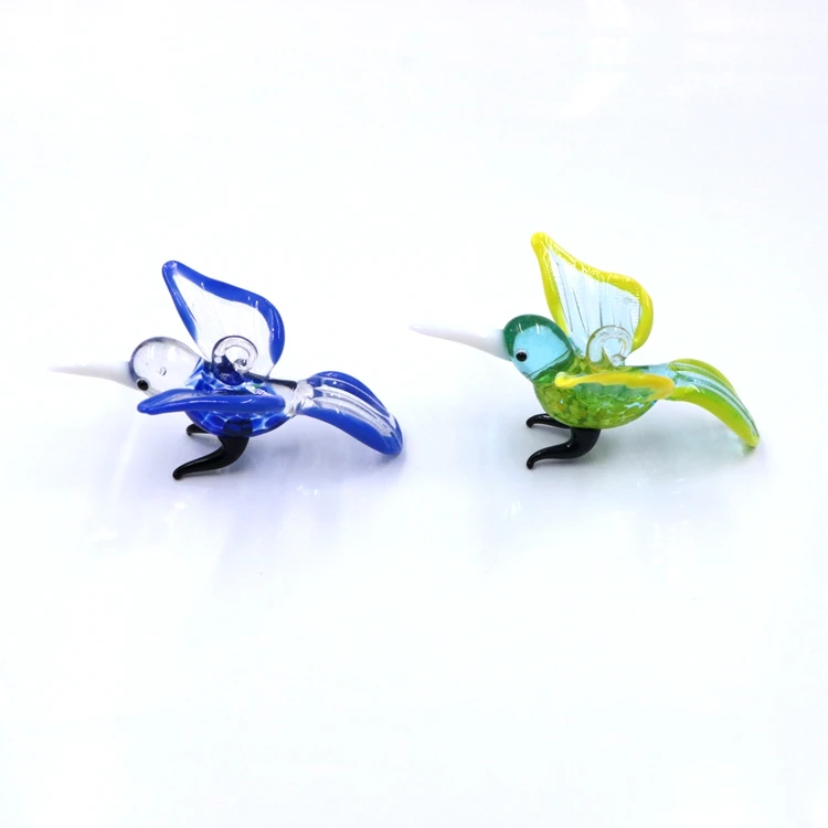 Hanging Murano Glass Animal Handicraft Art Sculpture Hummingbird Figurine Ornaments