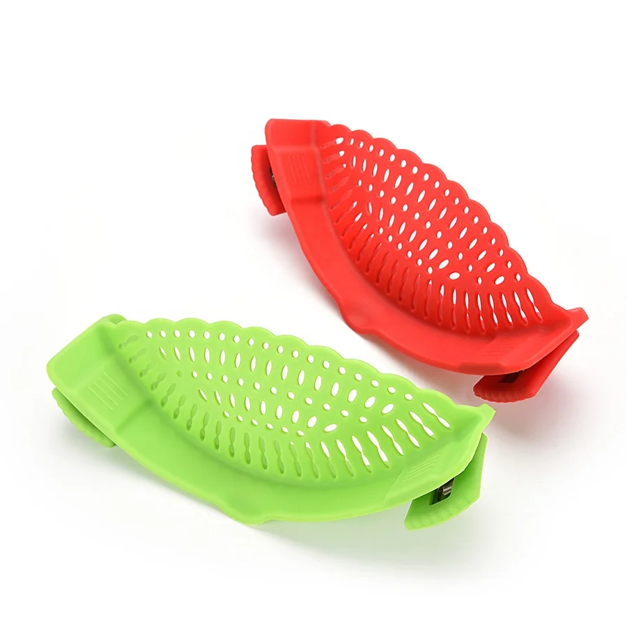 
Heat Resistant Fits all Pots and Bowls Kitchen food Strainers, Clip On Silicone Colander 