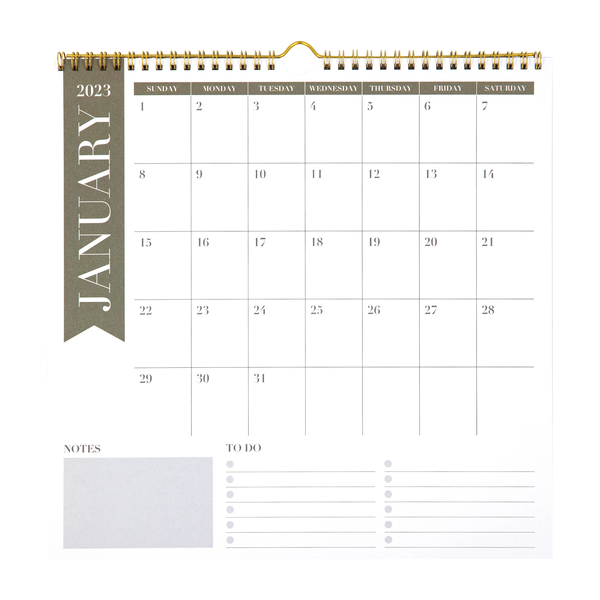 2023 Spiral Bound Customized Monthly Hanging Calendar Planner For Office Home