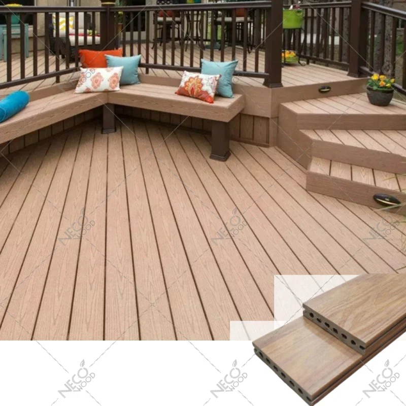 Necowood Anti UV wpc decking board composite tile flooring for exterior