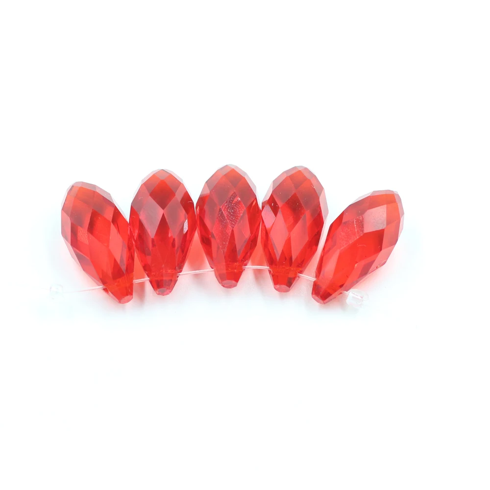Zhubi 10X20MM 12X25MM Faceted Drop Glass Beads Bulk Natural Colors Crystal Briolette Teardrop Beads for Jewelry Making