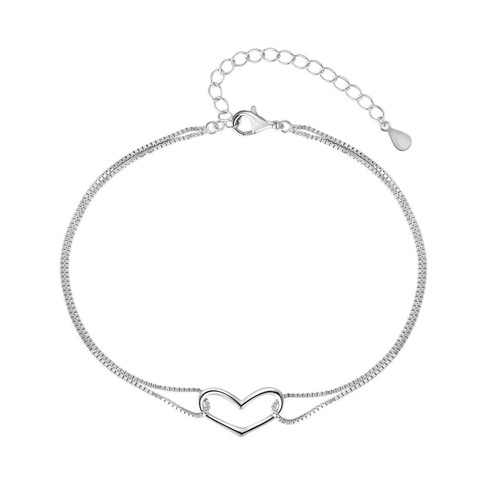 Dylam Women Bracelets 925 Sterling Silver Infinity Heart Rhodium Plated Adjustable Bracelet Best Gifts for Women Girls