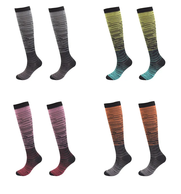 OEM Knee High Men Compression Yoga Soccer Socks Custom Logo Football Socks Design Compression Breathable Running Socks