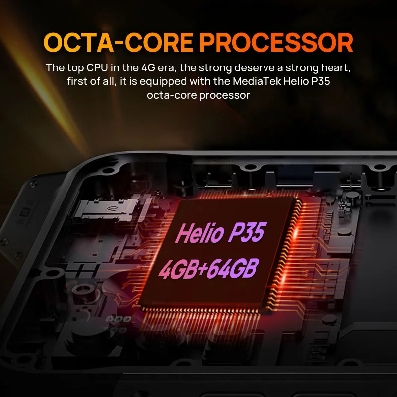 Rugged Outdoor Smartphone UNIWA W888 with 6.3 Inch HD+ Screen 2W Speaker Zello PTT NFC IP68 Removable 5000mAh Battery