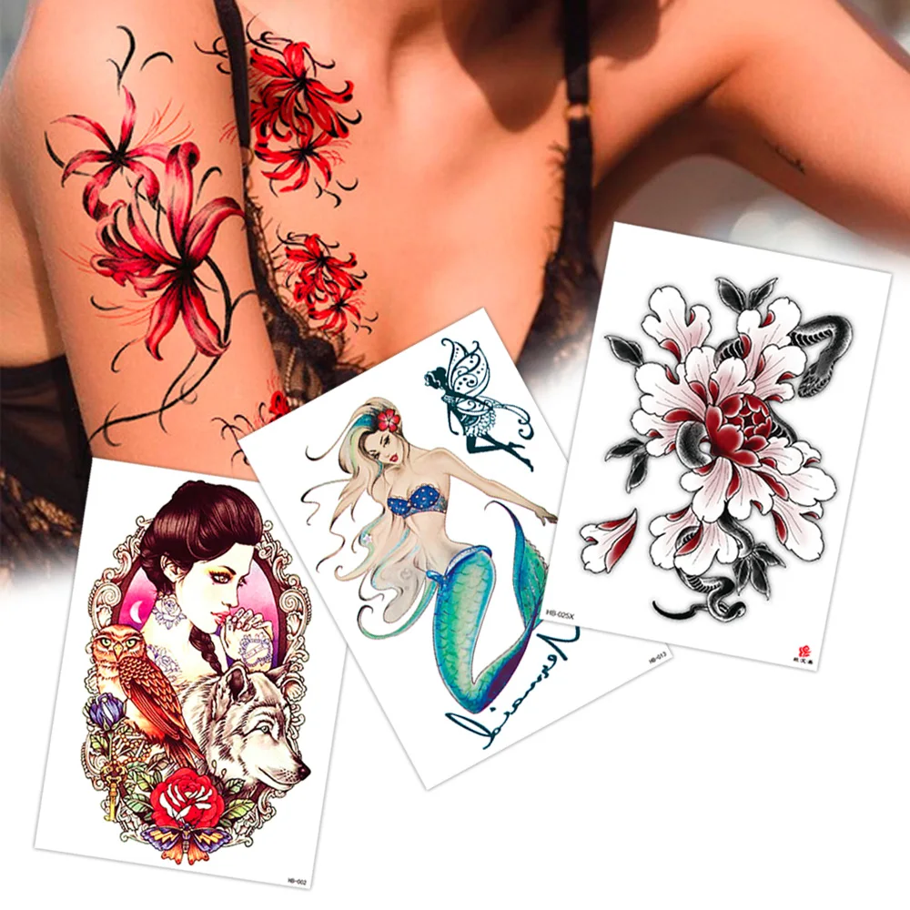 water transfer body tattoo non-toxic temporary tattoo sleeves waterproof arm tattoo
