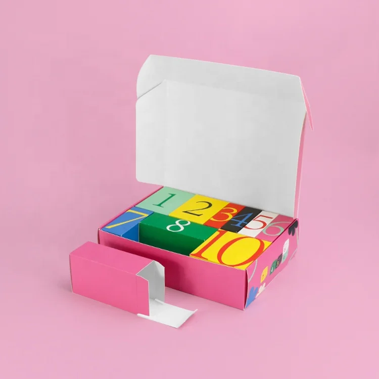 Newest Pink Vacuum Empty Cosmetic Makeup False Eyelashes Tools Empty Advent Calendar Box