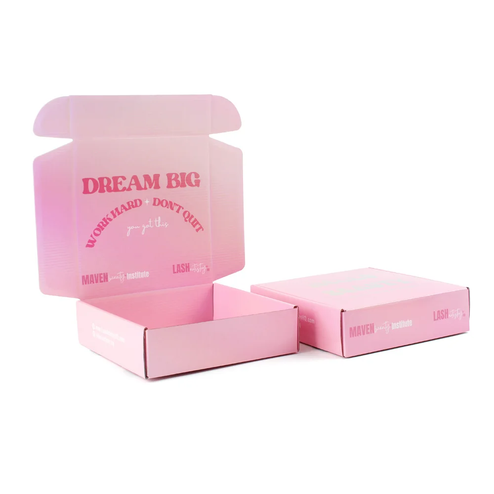 Factory Beauty Skin Care Cosmetic Box Packaging Mailer Pink Shipping Box Custom LOGO for Online Shop Small Business