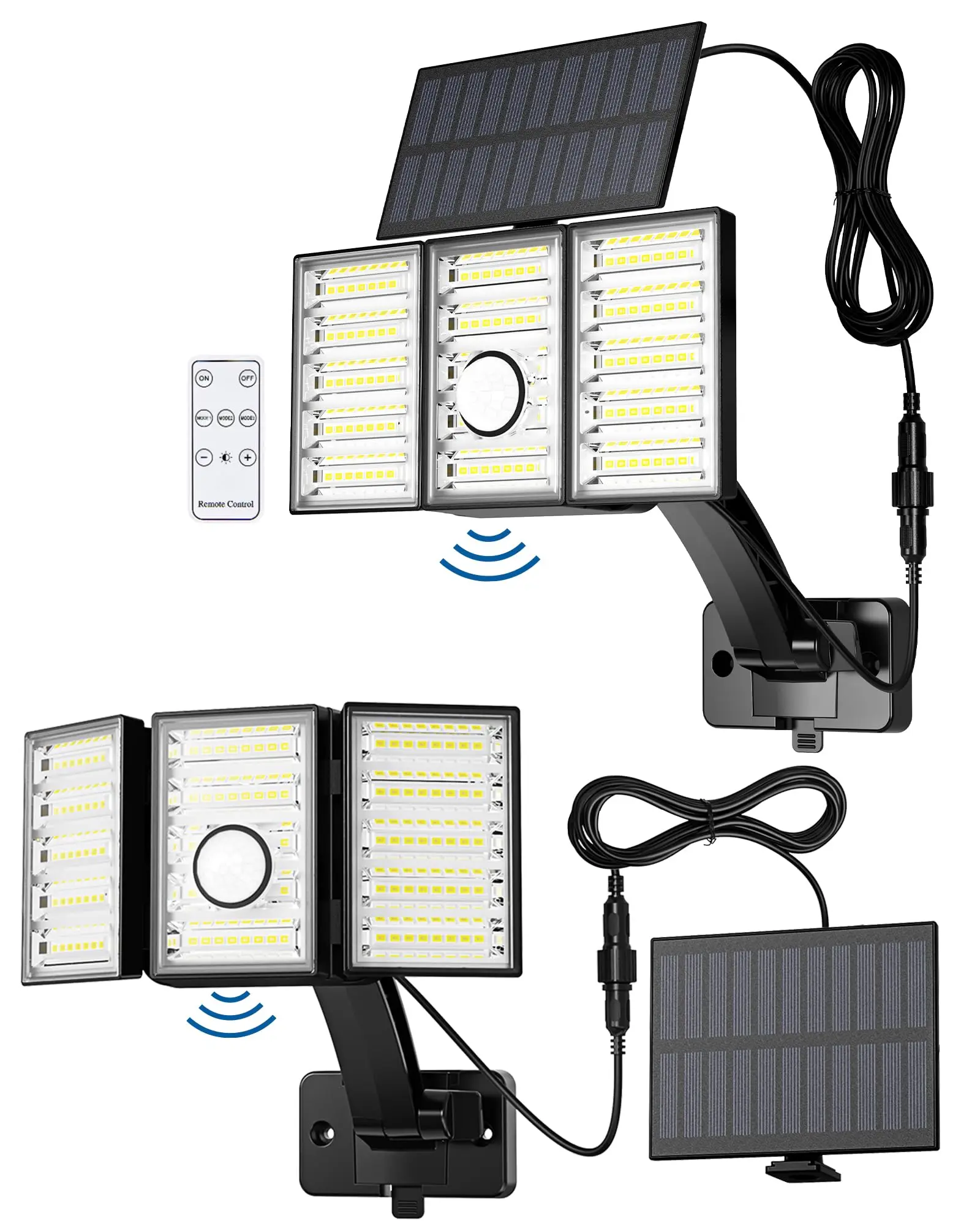 New Style Outdoor Solar Collapsible 3 Leaf Wall Lamp with motion sensor IP65 waterproof outdoor solar safety lamp