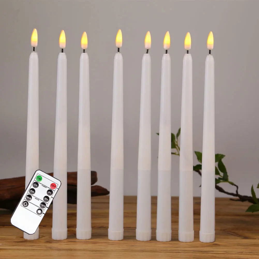 Taper led candle ivory flickering remote Taper diameter 2.4cm wedding led taper candle