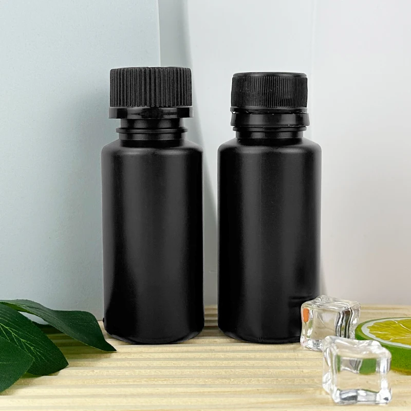 Customized Design Screen Printing 100ml Soft Touch Black White HDPE Vitamin Pill Bottle Plastic Tablet Bottle