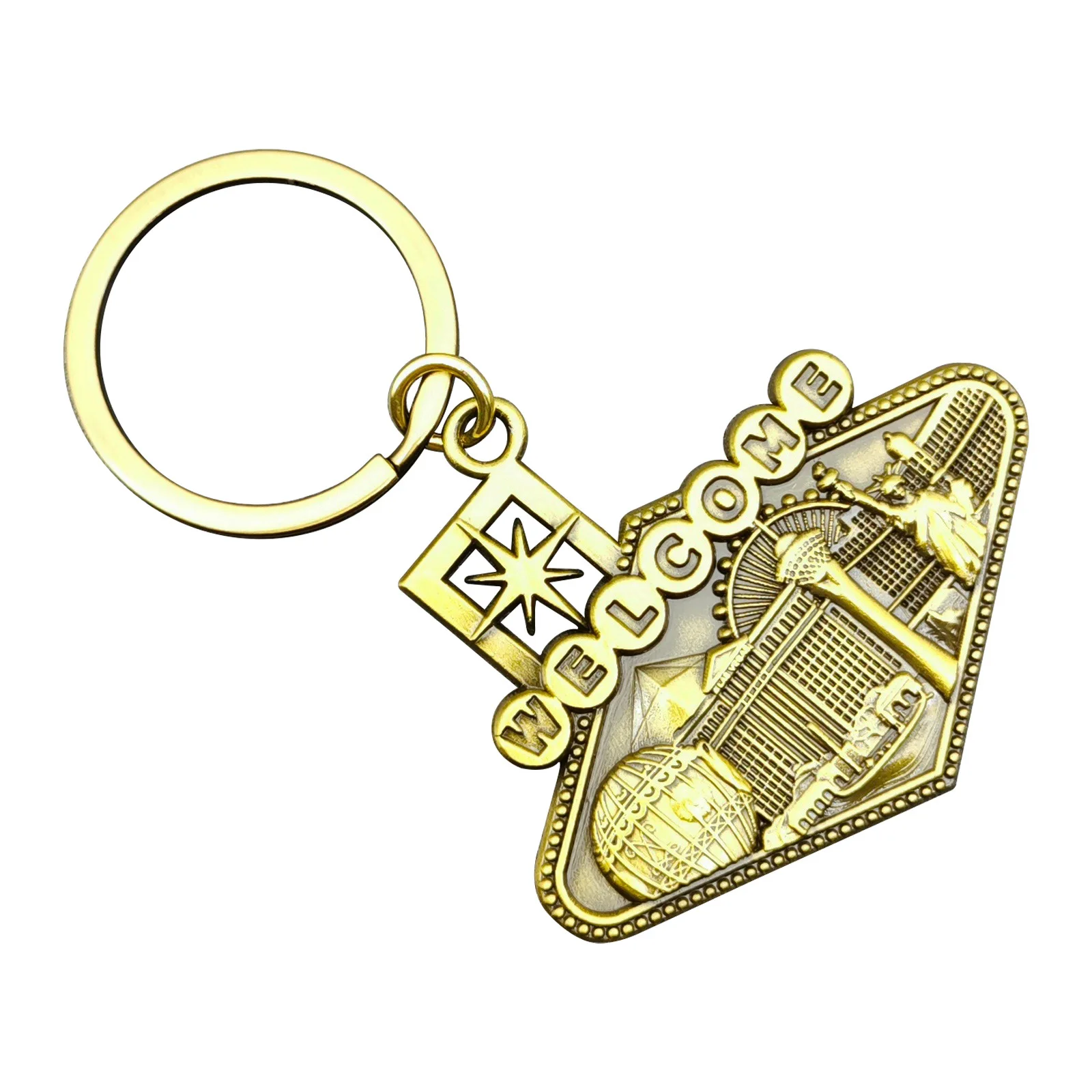 Las Vegas USA Tourist Souvenirs Metal keychains Bronze plating Little gifts