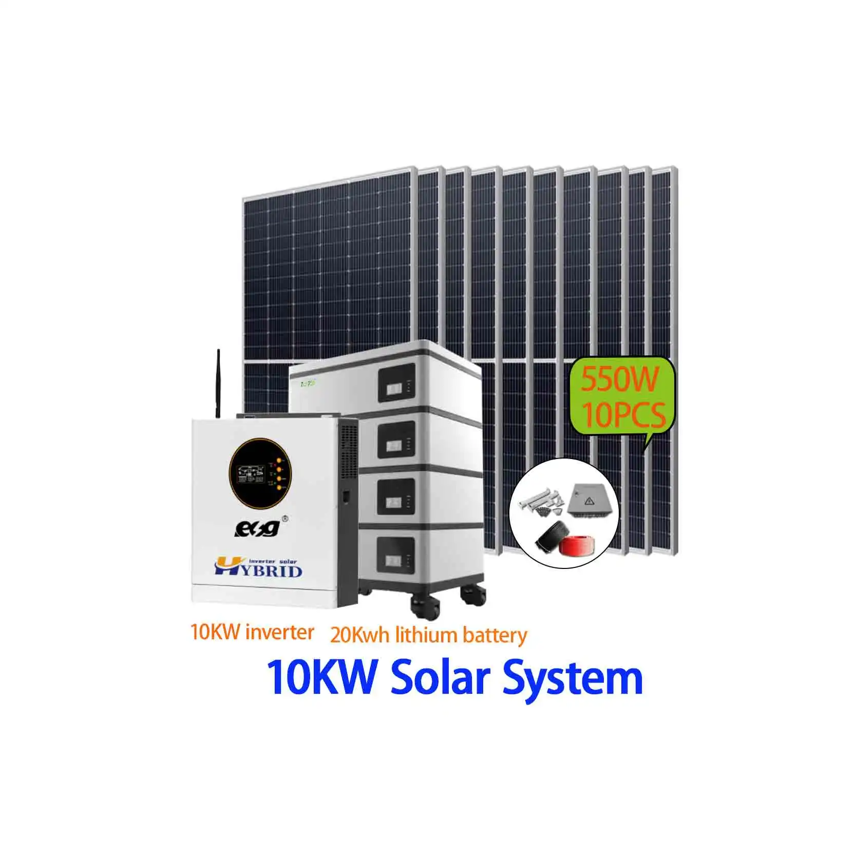 ESG гибридная энергия 10Kw 20KWH для коммерческой батареи