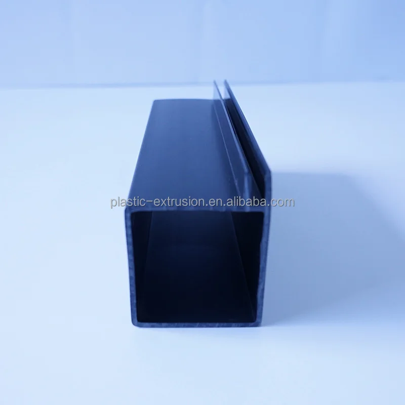 Square Black PVC Pipe Extrusion Air Ventilation PVC Duct Profile Customized pvc colorful plastic  square pipe