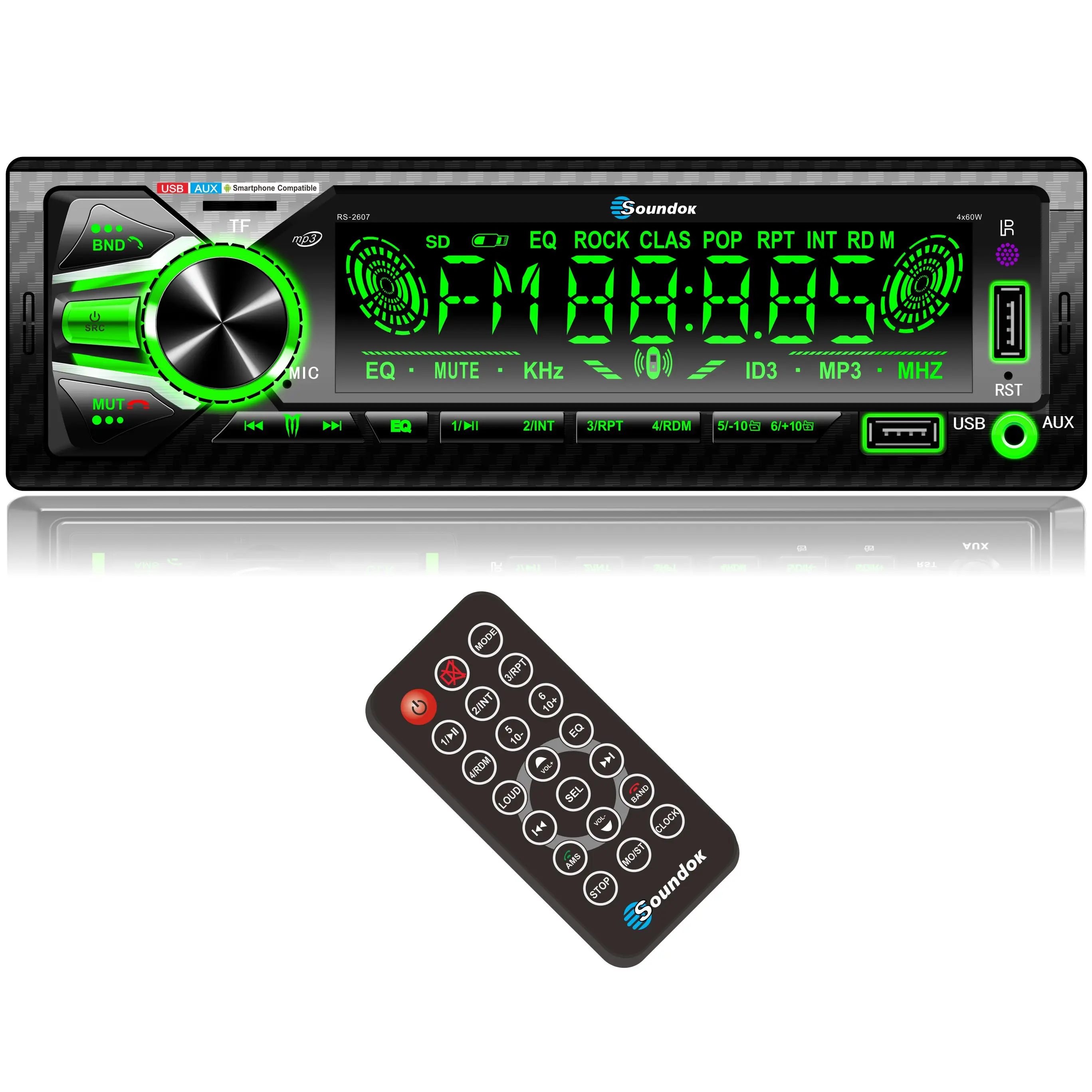 Pioneer супер ЖК-дисплей Автомобильный FM радио USB MP3 BT DSP плеер RS-2607