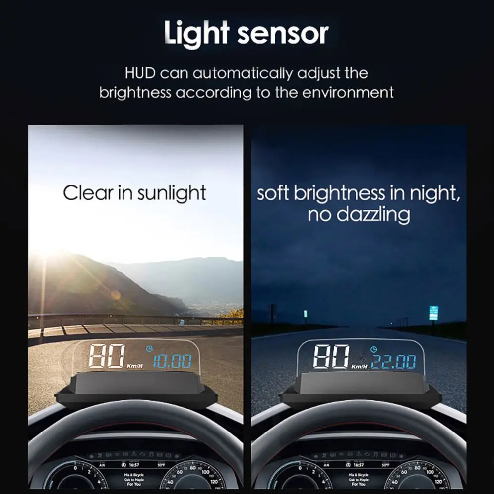 Universal Car Digital Speedometer Alarm HUD OBD Gauge Heads Up Displays Car Speed Projector Windshield Hud Display For Car