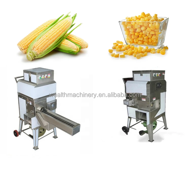 Stainless Steel Fresh Sweet Corn Husker Sheller Thresher Seed Removing Machine Maize Peeling Shelling Machine