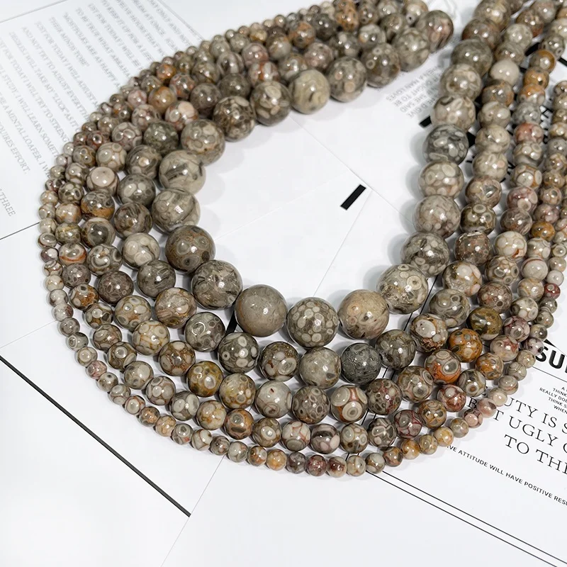 Natural Smooth Mafanite Jasper Gemstone Loose Beads For Jewelry Making DIY Handmade Crafts 4mm 6mm 8mm 10mm 12mm