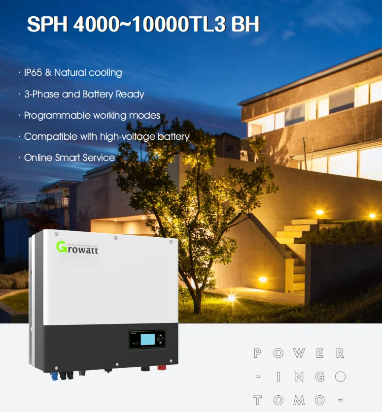 Solar Hybrid on off Grid Growatt 5kw SPF 5000TL3 BH Inverter Lead Acid Lithium Battery Sotrage System