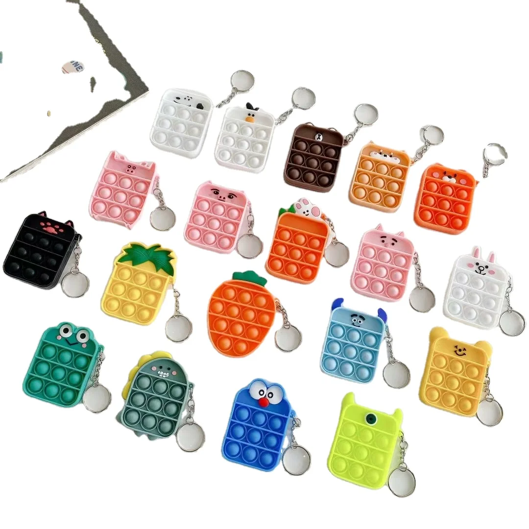 Amazon Hot sale Mini Silicone Popper Purse Push Pop Bubbles Simple Fidget Coin Purse Sensory Poppet Toys