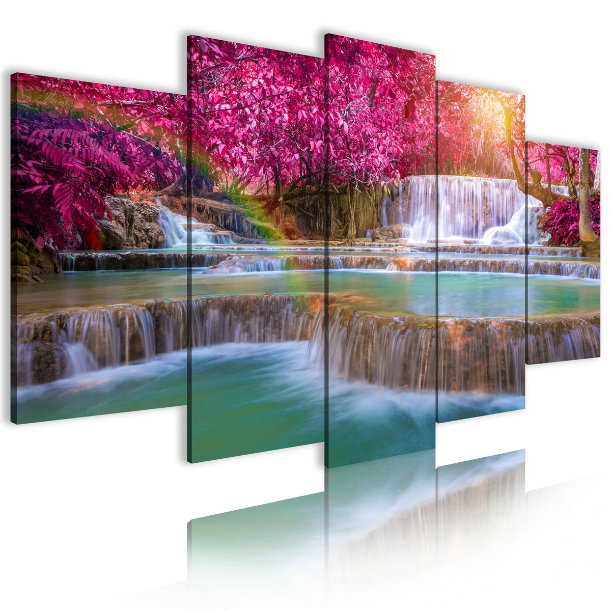 Wall Artwork Painting Living Room Decoration Decor Tree Print 5 Panel Modern Abstract Oil Landscape Photo Canvas Art