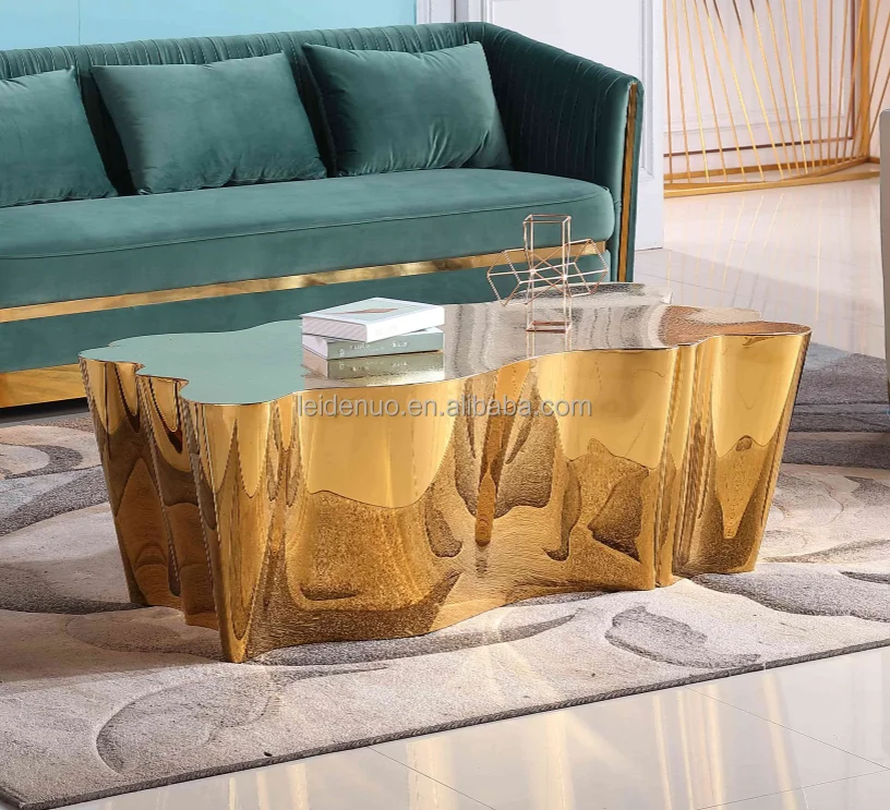 luxury unique central table eden gold stainless steel tree trunk coffee table