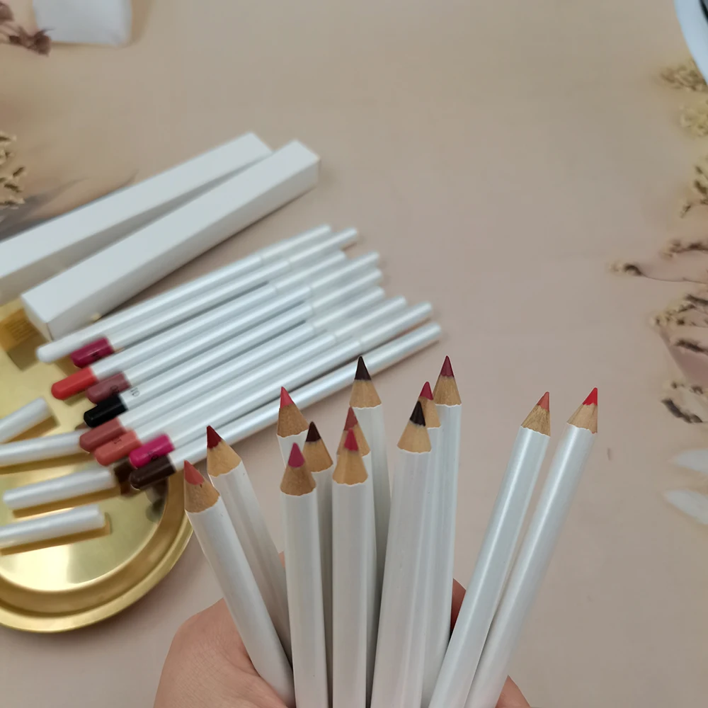 Wholesale Creamy Matte Lip Liners High Quality White Vegan Waterproof Long Lasting Lip Liner Pencils