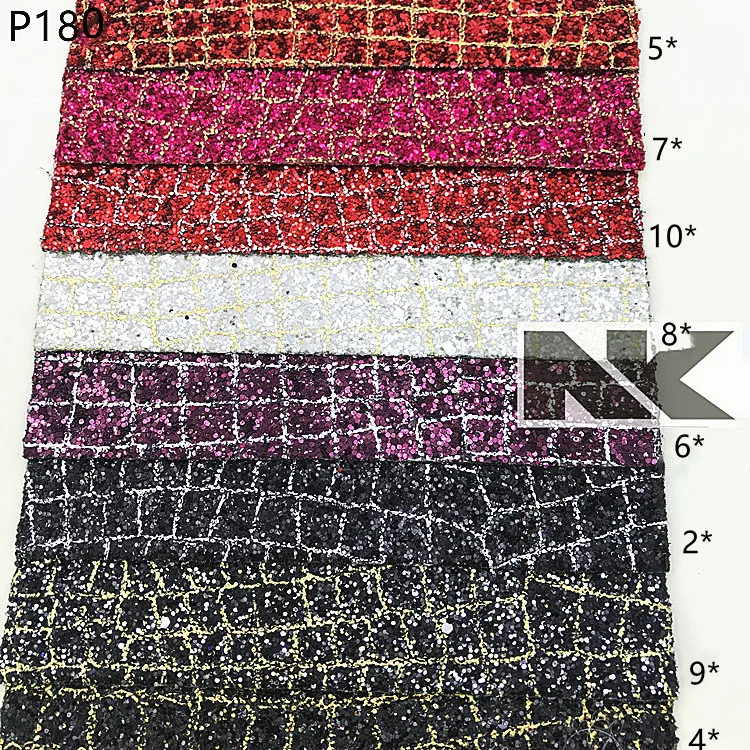 Искусственная кожа P180 с блестками и крокодиловым узором для багажа, сумок, верхней стенки, шпильки для волос с бантом, ювелирные изделия