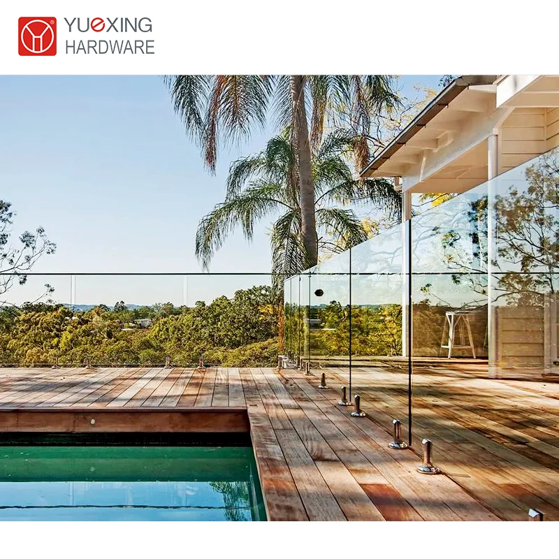Villa Swimming pool Frameless glass railing Handrail Strong stability Stainless steel Spigot railing