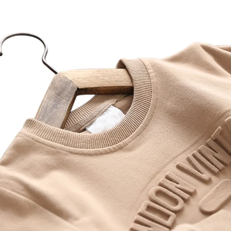 Custom High Quality Hoodies Cotton Thick  Sweaters Heavy weight Drop Shoulder Streetwear Cotton Blank Embossing Custom Sweaters