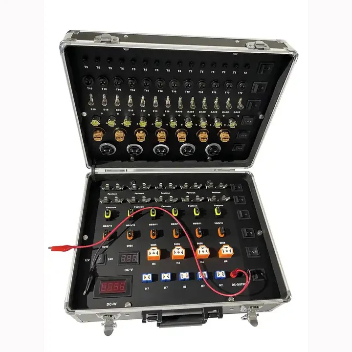 Multifunction Auto LED Display Box With H4 H7 H11 BA15S BAY15D T10 T15 7440 7443 For Car LED Headlight Bulbs Test Display Box