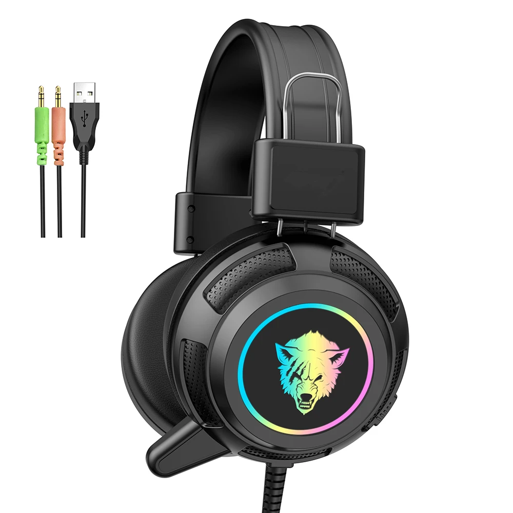 Шумоподавляющие USB проводные стерео RGB светодиодные игровые