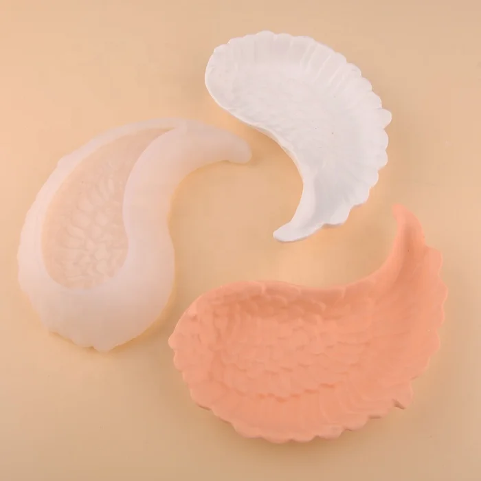 2021 New Creative Silicone 3d Stereo Silicone Feather Tray Mold For Making Candle Soap Home Decoration