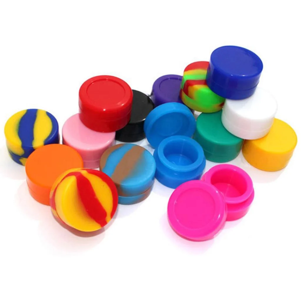 Оптовая Продажа оптовая продажа дешевая горячая 2 мл/3 мл/5 мл Силиконовая Круглая цилиндрическая банка для косметики контейнер хранения воскового масла с крышкой