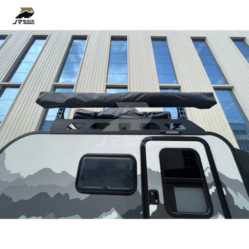 Factory Customized 4X4 Mini Teardrop Small Off-Road Camper Trailer Electric Brake Travel Trailer Camper with Tent