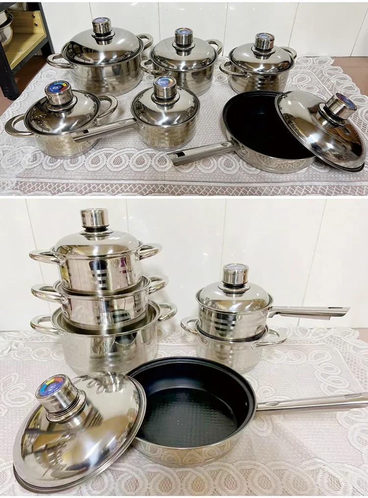 Kitchen pot stainless cooking set professional cooking pans kitchenware induction cooking set