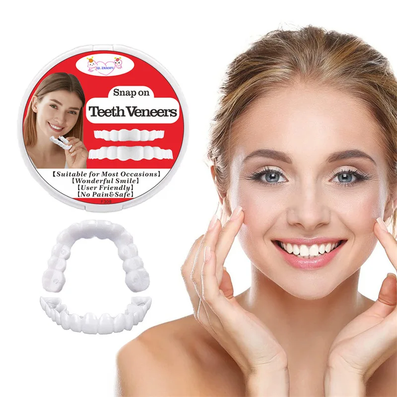 OEM Natural Silicone Snap False Teeth Whitening Accessories Tooth Cover Veneers For Men Women