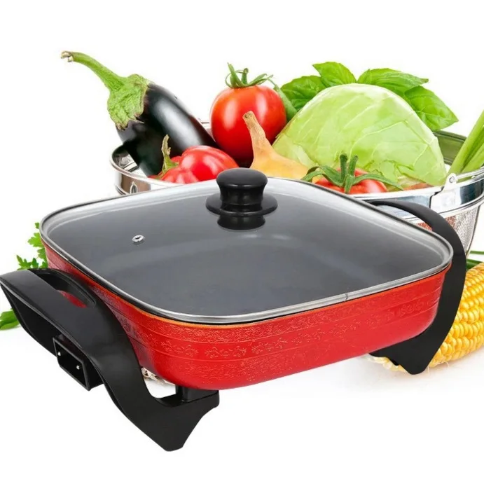 hot pot square integrated household portable non-stick  cooking pot multi-functional frying pan