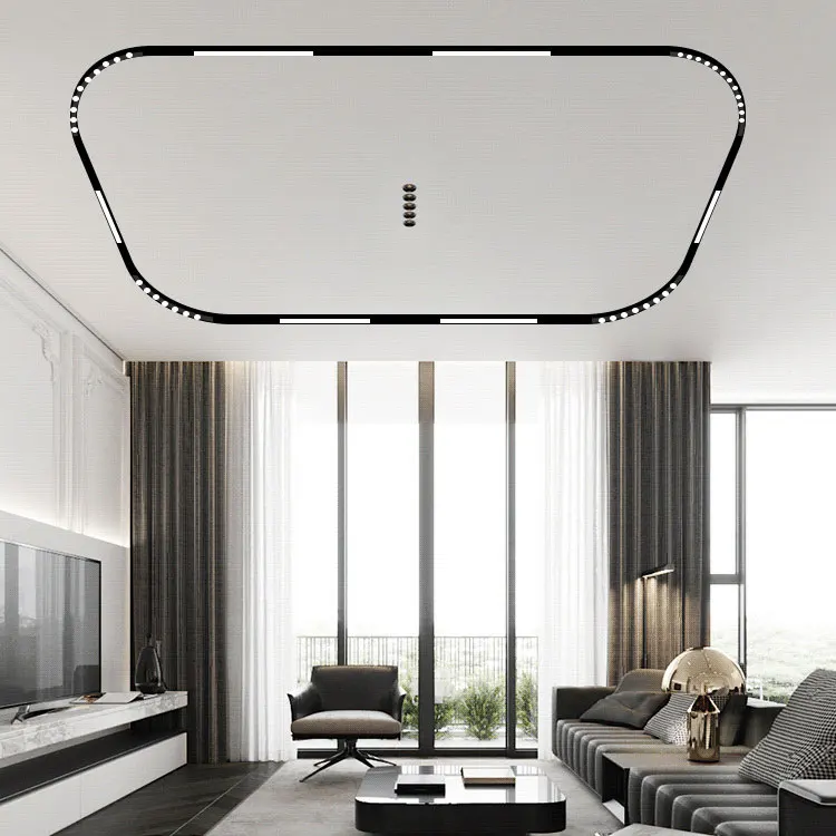 Новый дизайн 48 В постоянного тока круглый коммерческий Магнитный Трековый светильник изогнутая рельсовая система освещения полная дуга светодиодный прожектор