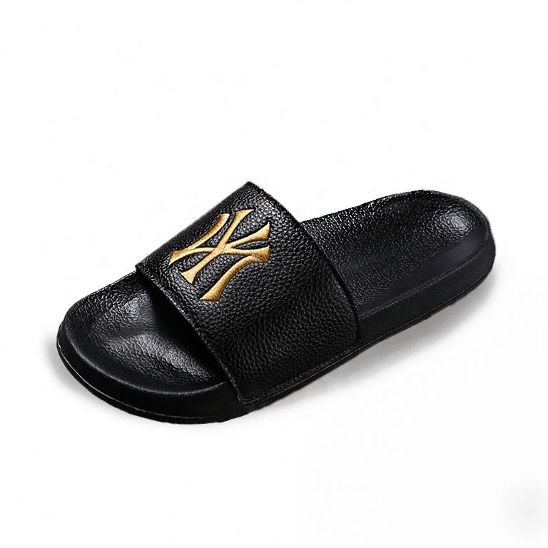 
New Fashion Factory Wholesale PVC Leather Male Shoes Bathroom footwear Shower Home Soft Man Slide Slippers 