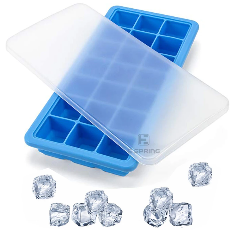 21 Ice Cubes Honeycomb Ice Cube Tray Popsicle Molds Silicone Ice Mold Divided Trays with PP Lids