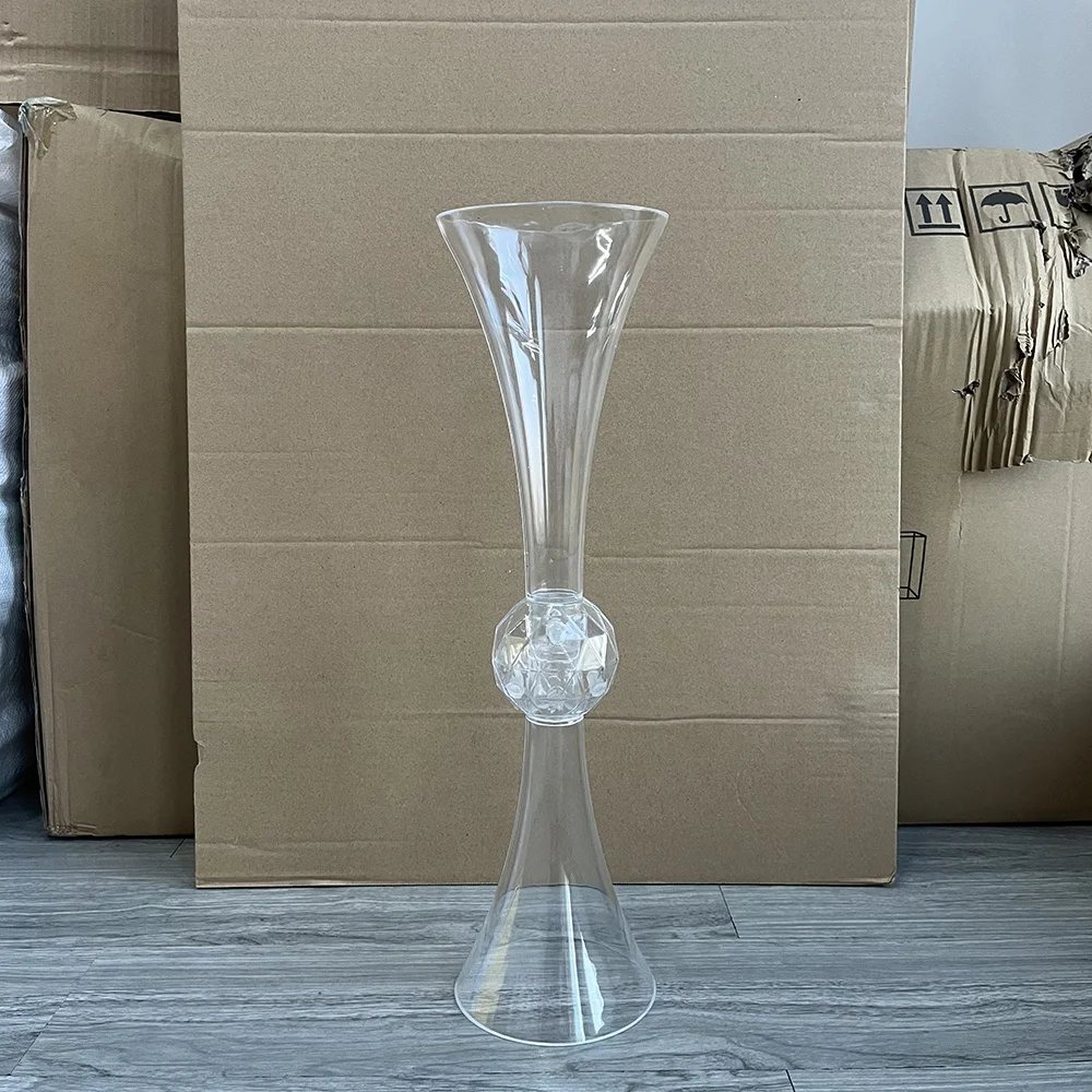 Clear Reversible Floral Wedding Centerpiece Tall Trumpet Vase