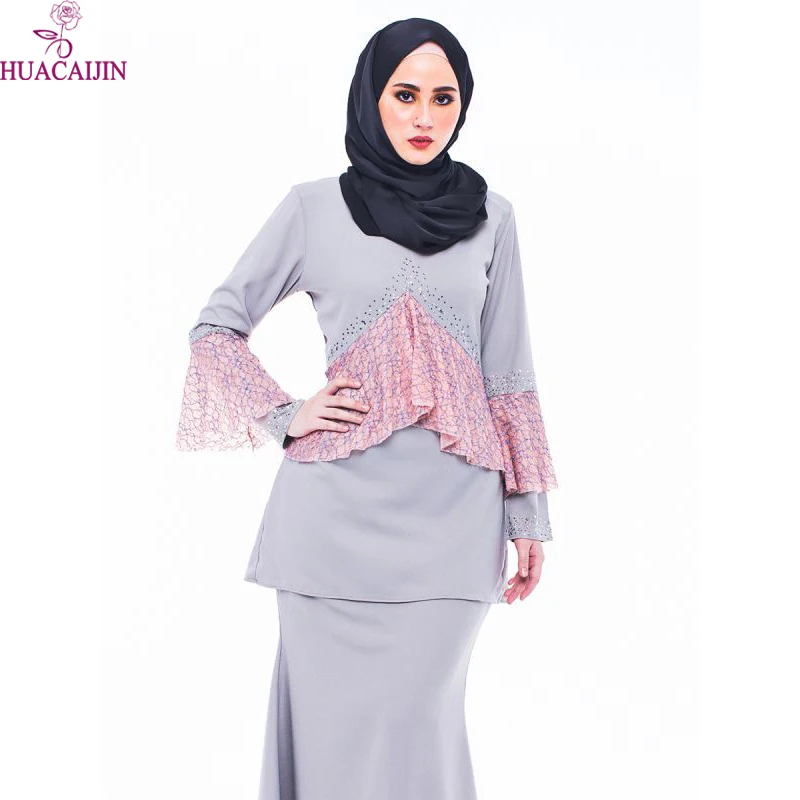 Fashion Design Lace Baju Kurung Elegant Hot Sell Pakistan Traditional Clothing Long Sleeve Fashion Baju Kebaya In Malaysia