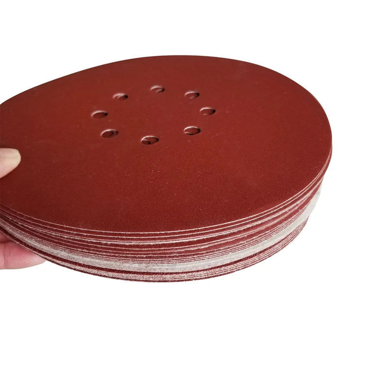 Hot Sell 9 inch 8 holes Sanding Disc  Hook and Loop For Stone Car Paint Random Orbital Sander With Carton