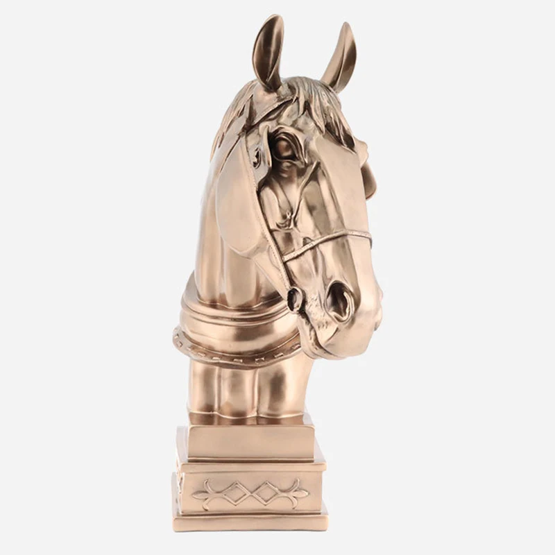 Hot Lucky Horse Head Statue Resin Crafts Horse Decoration Resin Animal Sculpture Art Craft Nordic Home Decoration Accessories