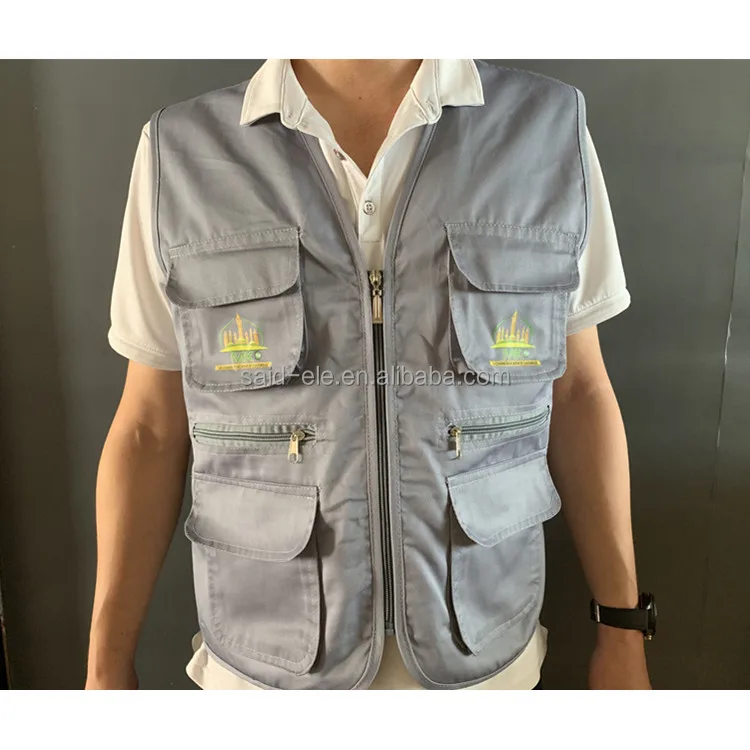 TV channel reporter vest with custom logo printing newsman journalist clothing sleeveless vests for photography