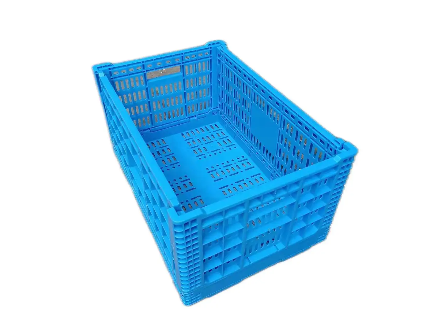 Heavy duty large vented food grade pallet crates plastic folding fruit bins for sale