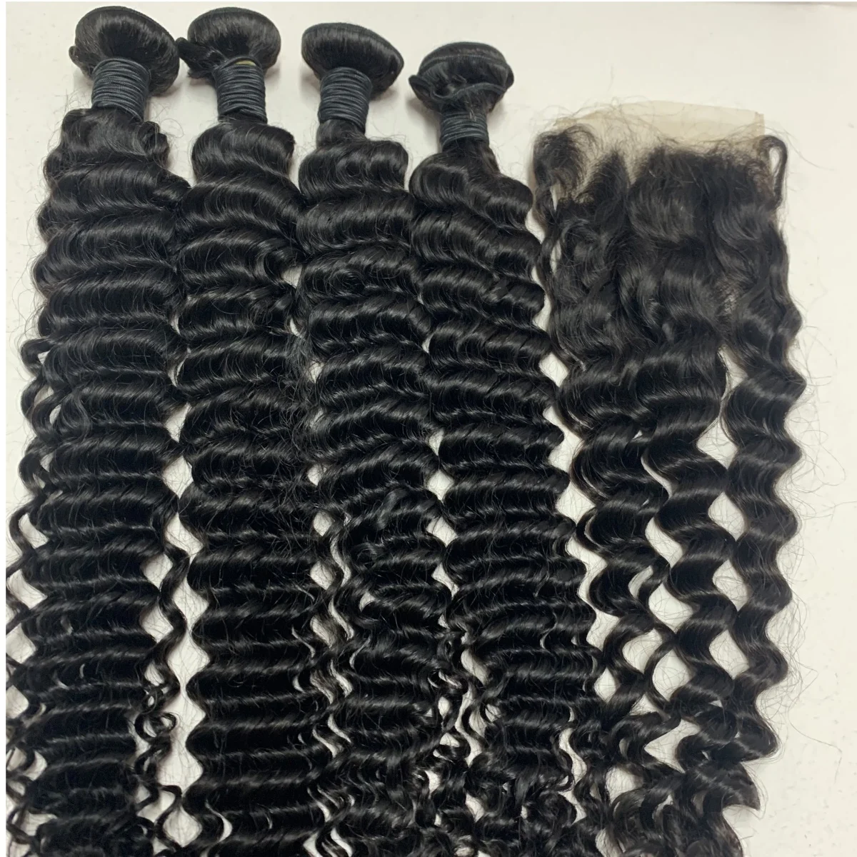 ZC Chinese Remy Curly Hair Bundles and Closure