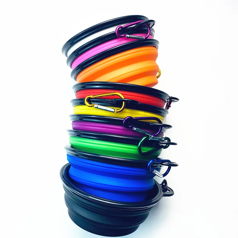 Silicone Covered Pet Food Bowl Travel Collapsible Portable Water Bowls Eco Friendly Cheap Super Feeder Dogs And Cats Bowl