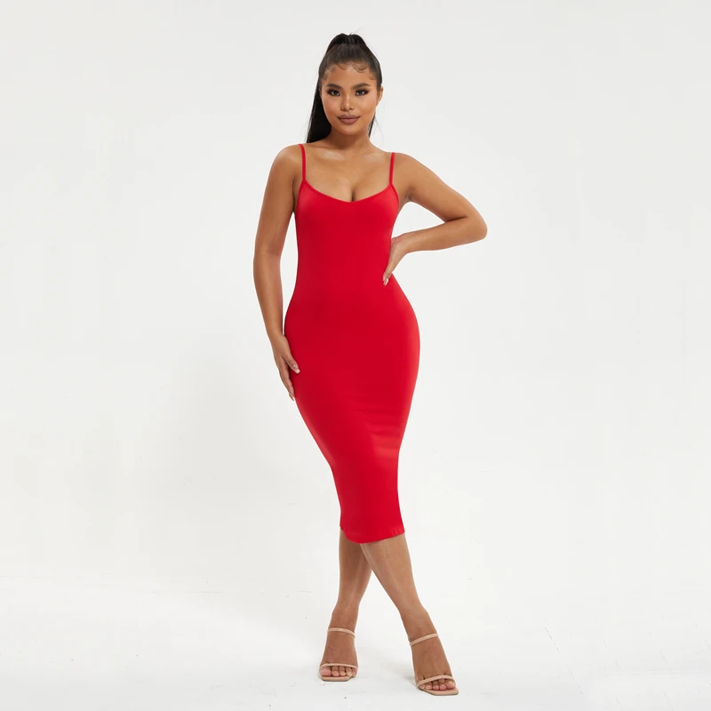 2022 OEM Low Moq Full Slip Spaghetti Strap Women Sexy Soft Basic Stretchy Slips Undergarment Nightwear Camisole Chemise Dress